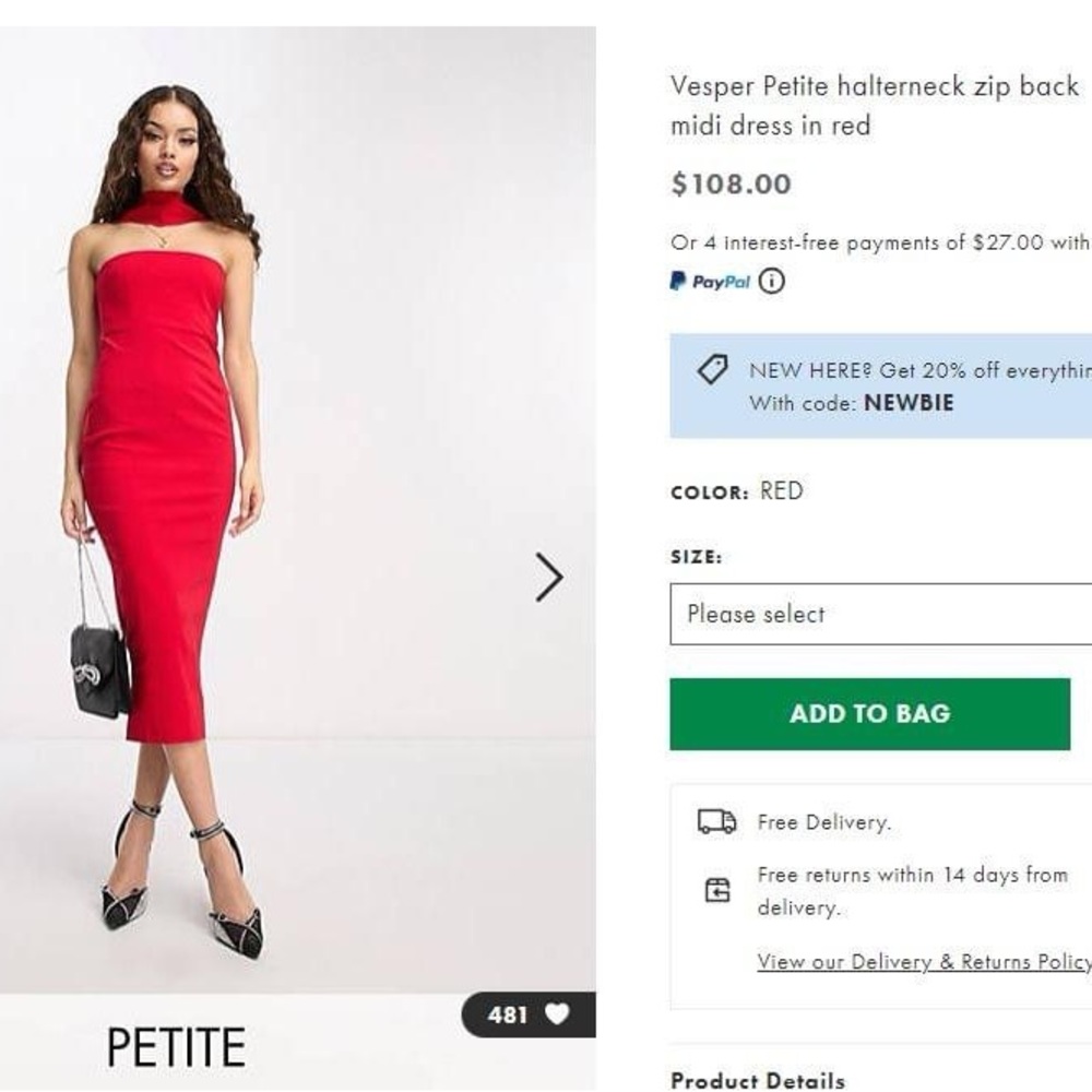 Red Formal Dress with neck piece: ASOS - 6